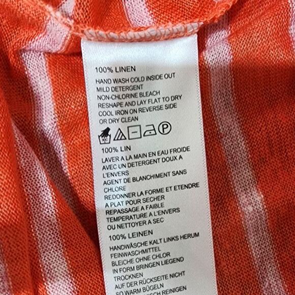 TOMMY BAHAMA Striped 100% Linen Cold Shoulder Blouse Top Womens Extra Small XS - Picture 4 of 4